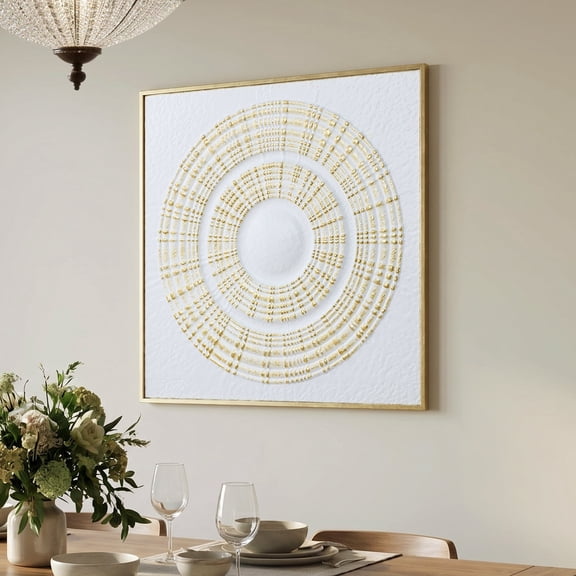 Langford Home 31.5" Modern Radiant Gold Metal Square Wall Art Decor