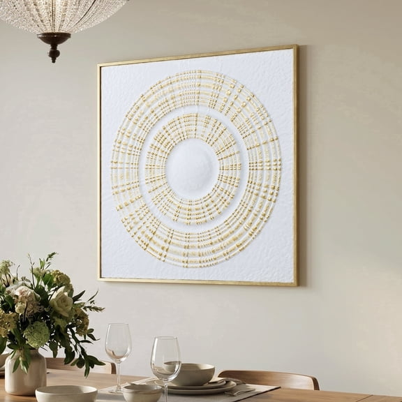Langford Home 31.5" Modern Radiant Gold Metal Square Wall Art Decor