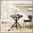 thumbnail image 1 of 31.5'' Modern Round Dining Table with Crossed Legs, Black Occasional Table, Two Piece Detachable Table Top, Matte Finish Iron Legs, 1 of 9