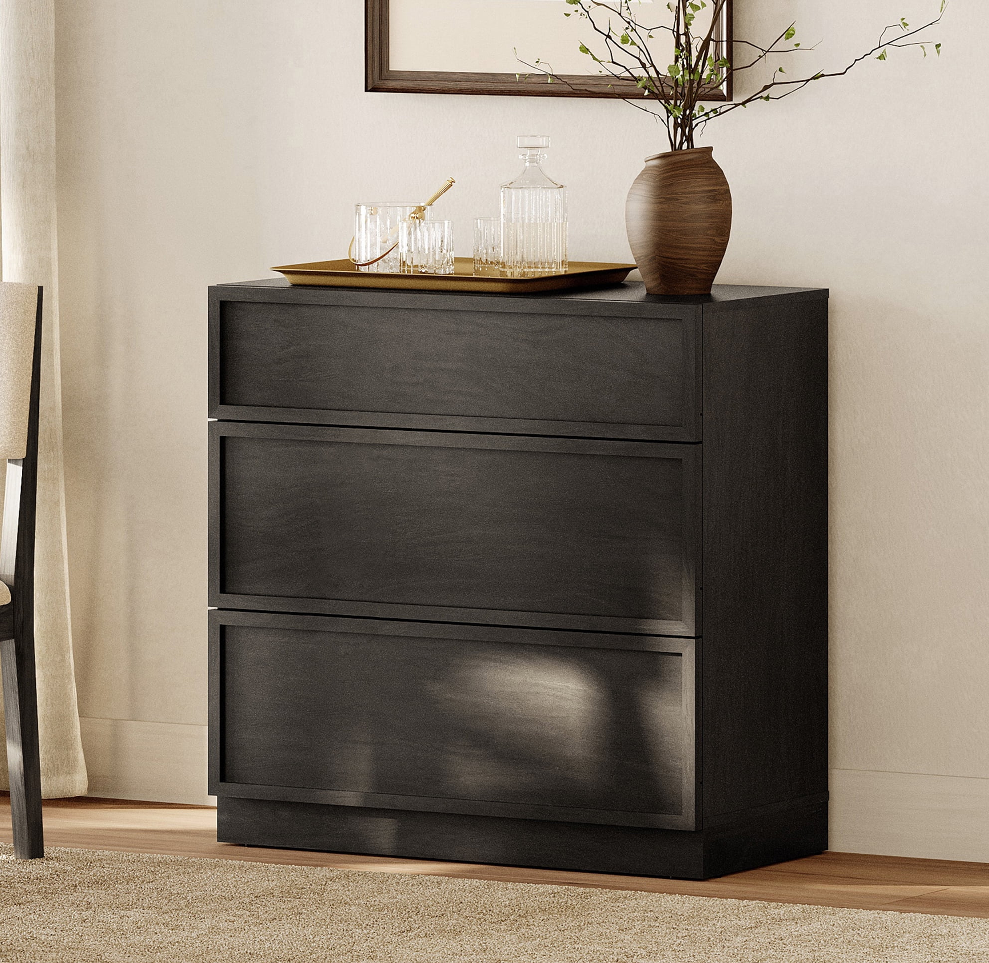 31.5" Modern Sideboard Buffet Cabinet with 3 Drawers, Multifunctional Sideboard with Large Storage and Adjustable Shelf