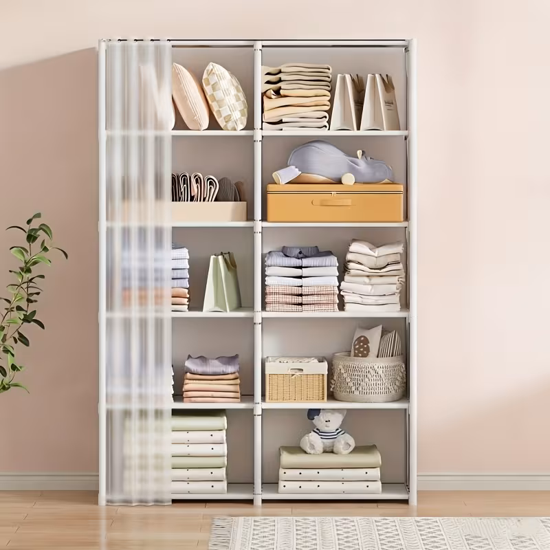31.5" Multi-Purpose Storage Cabinet, Dustproof Clothes and Book Organizer, Easy Assembly, for Bedroom, Living Room, Office, Classroom, and Dormitory