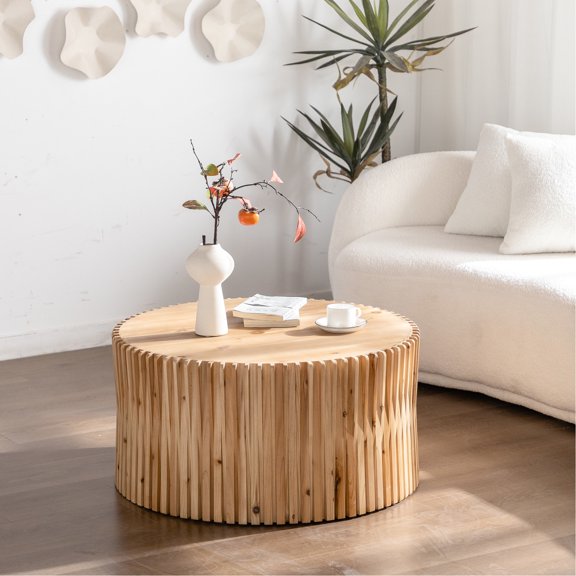 31.5" Natural Color Fir - Retro Style with Relief - Living and Dining Areas - Immediate Use, Low Maintenance