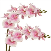 31.5" Orchid Artificial Flowers Phalaenopsis Romantic Flowers Arrangement Wedding Party Indoor Home Decor,Pink 2 Pcs