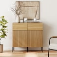 thumbnail image 1 of 31.5" Reeded Accent Cabinet with 2 Doors and Adjustable Shelves, Modern Credenza Storage Cabinet with Charging Station for Living Room, Kitchen, Dining Room, Hallway, 1 of 7