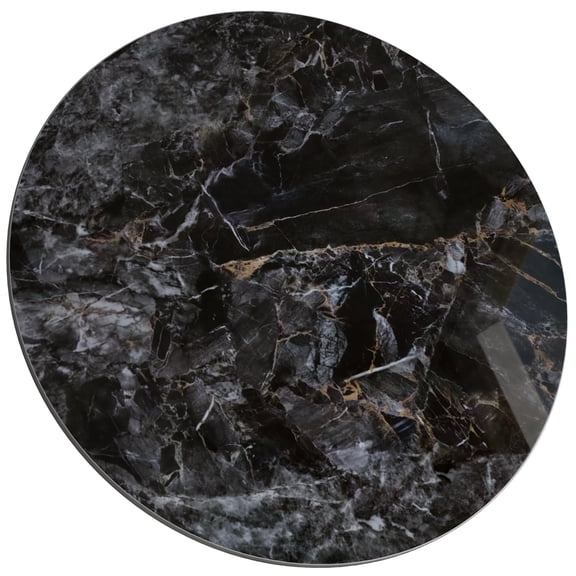 31.5'' Round Black Marble Vein Porcelain Table Top, Weather Resistant DIY Tabletop for Indoor Outdoor