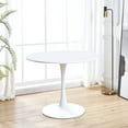 thumbnail image 1 of 31.5" Round Dining Table for 2-4 People, Tulip Pedestal Dining Table with All-Metal Construction, Dining Table for Office, Living Room, Apartment Studio, 1 of 8
