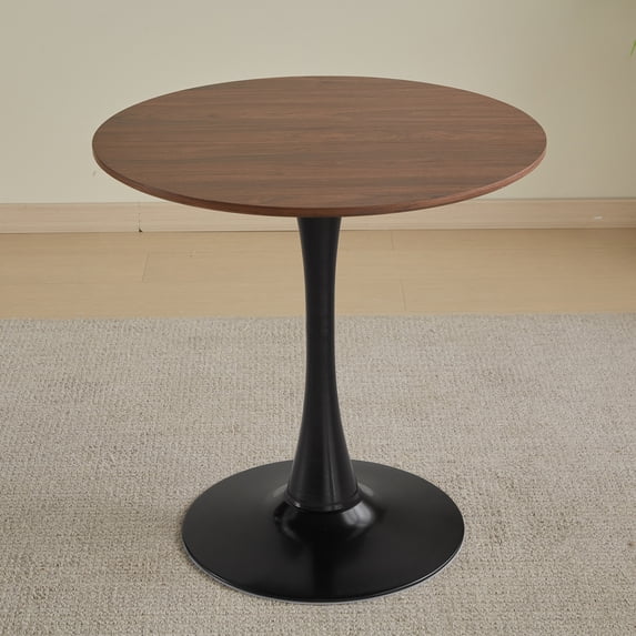 31.5 "Round Dining Table for 2-4 People with Walnut Top,Mid-Century Walnut Tulip Kitchen Table,Pedestal Table for Small Home Office Living Room,Walnut Fiberboard Furniture Dining Dining Tables