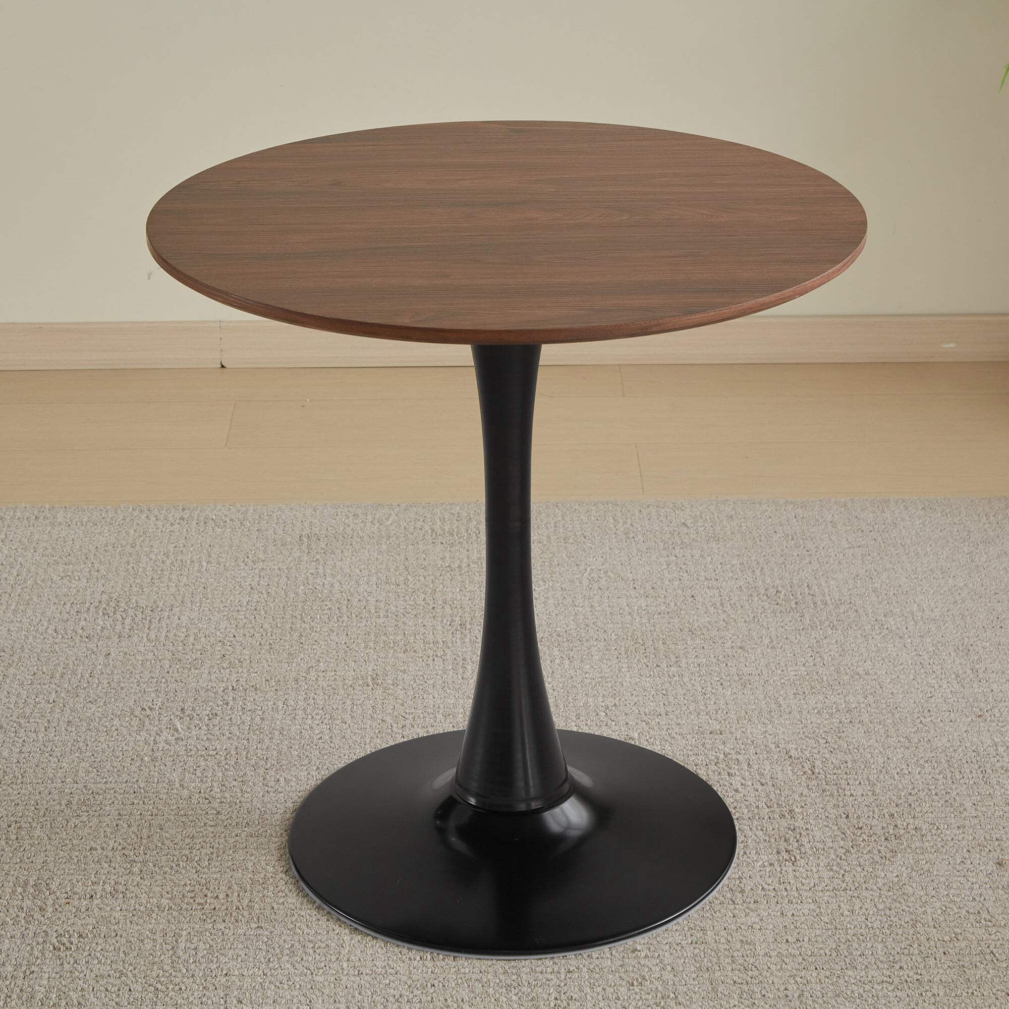 31.5 "Round Dining Table For 2 4 People With Walnut Top, Mid Century Walnut Tulip Kitchen Table ...