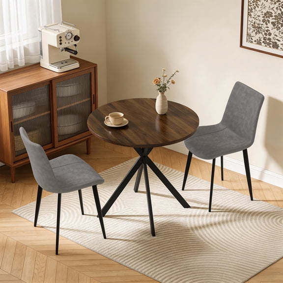31.7" Round Dining Table Set for 2,3-Piece Modern Round Dining Set,Small Dinette Sets for Living Room, Dining Room, Kitchen
