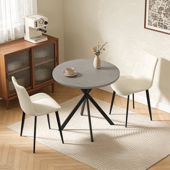 31.7" Round Dining Table Set for 2,3-Piece Modern Round Dining Set,Small Dinette Sets for Living Room, Dining Room, Kitchen