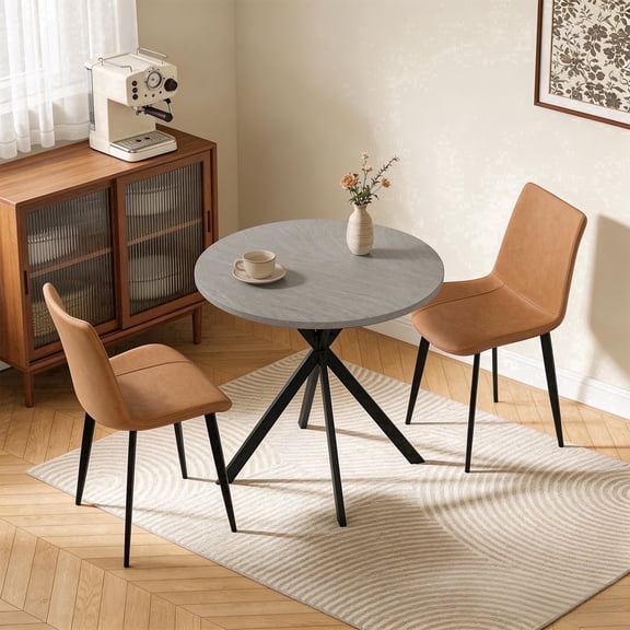 31.7" Round Dining Table Set for 2,3-Piece Modern Round Dining Set,Small Dinette Sets for Living Room, Dining Room, Kitchen