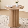 thumbnail image 1 of 31.5" Round Dining Table for 2, Modern Small Pedestal Kitchen Table, Space Saving, for Apartment Dining Living Room. Natural, 1 of 7