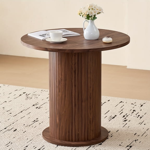 31.5" Round Dining Table for 2, Modern Small Pedestal Kitchen Table, Space Saving, for Apartment Dining Living Room