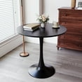 thumbnail image 1 of 31.5" Round Tulip Dining Table, Mid-Century Modern Walnut MDF Table for 4 People with Metal Pedestal Base, 1 of 9