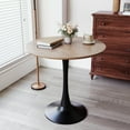 thumbnail image 1 of 31.5" Round Tulip Dining Table, Mid-Century Modern Walnut MDF Table for 4 People with Metal Pedestal Base, 1 of 9