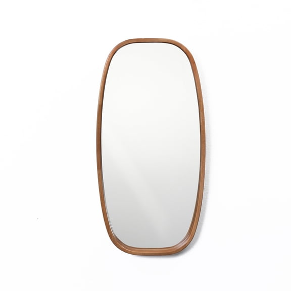 Langford Home 31.5" Rounded Rectangle Pine Wood Wall Mirror