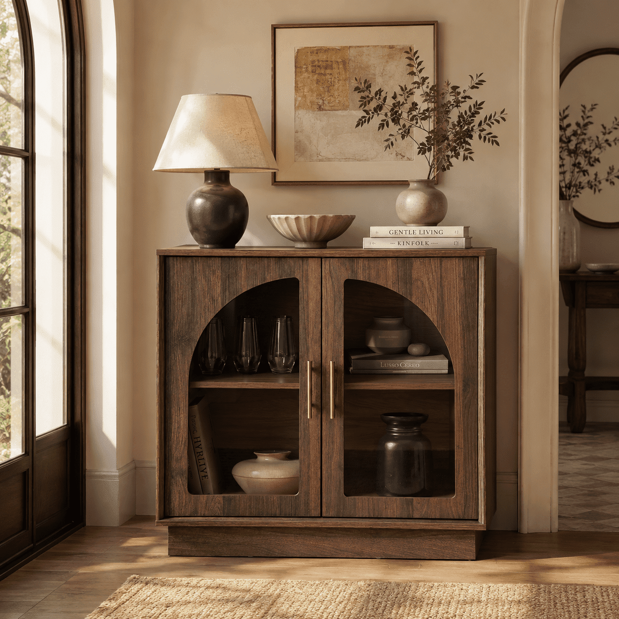 Baxton Studio Maclean Mid-Century Modern Rattan and Natural Brown