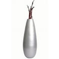 thumbnail image 1 of 31.5" Spun Bamboo Modern Tall Floor Vase, Silver Metallic, 1 of 4