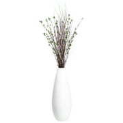 31.5" Spun Bamboo Tall Floor Vase - Sleek Metallic Finish, Elegant Home Decoration, Modern Accent Piece, Living Room Decor, Handcrafted Bamboo Art, Contemporary Design, Unique Tall Vase, Red Large