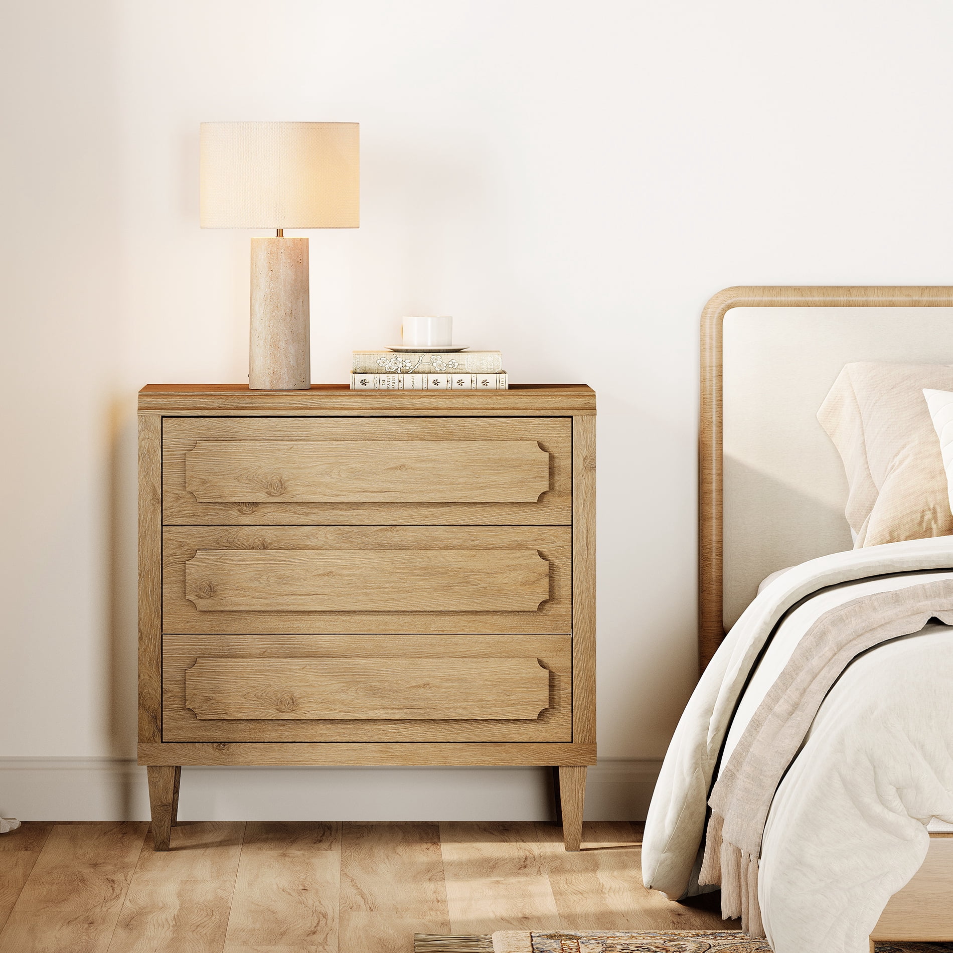 31.5" Tall Nightstand with 3 Drawers, Modern End Table with Storage for Living Room, Bedroom