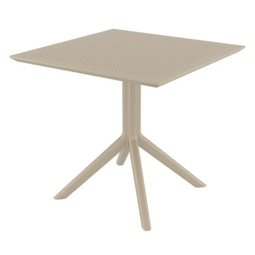 31.5" Taupe Brown Solid Square Dining Table