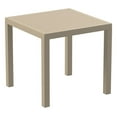 thumbnail image 1 of Luxury Commercial Living 31.5" Taupe Brown Square Outdoor Patio Dining Table, 1 of 4