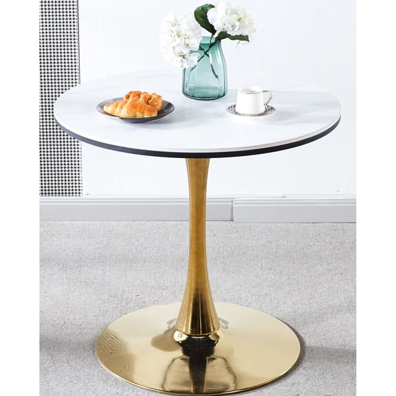 31.5" Tulip-shaped MDF Dining Table / Stable and Time-saving to Maintain