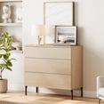 thumbnail image 1 of 31.5" Wood Accent Chest with Drawers, Modern Credenza Storage Cabinet with Reeded Design for Living Room, Kitchen, Dining Room, Hallway, 1 of 8