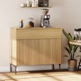 thumbnail image 1 of 31.5" Wooden Reeded Sideboard with Doors and Drawer, Modern Credenza Storage Cabinet for Kitchen, Dining Room, 1 of 7