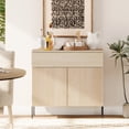 thumbnail image 1 of 31.5" Wooden Reeded Sideboard with Doors and Drawer, Modern Credenza Storage Cabinet for Kitchen, Dining Room, 1 of 7