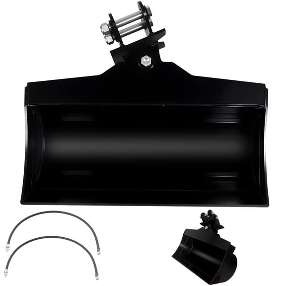 31.5 in 20Gallon LargeCapacity Excavator Bucket, Hydraulic Tilt Ditch Bucket, HighManganese WearResistant Attachment for Mini Excavator
