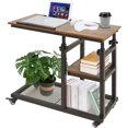 thumbnail image 1 of 31.5 in. Brown Height Adjustable C-Top Wood End Table with Tilt Drawing Board and Storage Shelf, 1 of 8