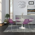 thumbnail image 1 of 31.5 in. Modern Asbury Dining Chair with Chromed Legs, Purple - Set of 4, 1 of 1