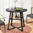 thumbnail image 1 of 31.5 in Small Round Dining Table for 2–4, Space Saving Kitchen Table with Storage, Mid Century Modern Metal Legs, Black, 1 of 9
