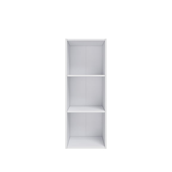 31.5 in. Tall White Wood 3-Shelf Etagere Bookcase