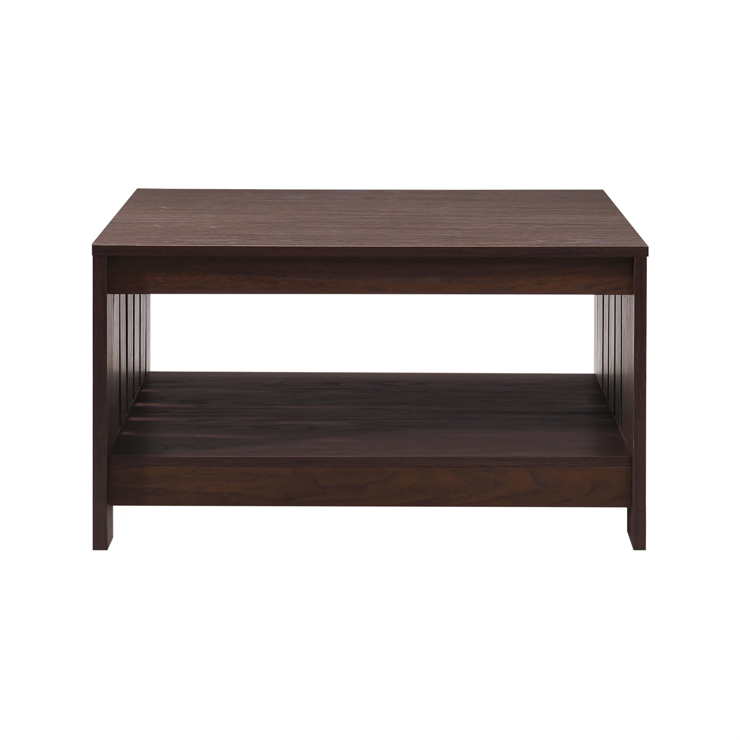 31.5 in. Walnut Square Wood Coffee Table