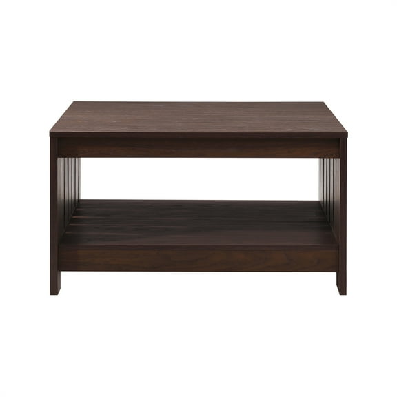 31.5 in. Walnut Square Wood Coffee Table