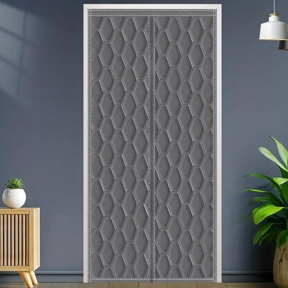 Shatex Gray Thermal Insulated Vinyl Magnetic Screen Door, 31.5" x 83"