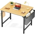 thumbnail image 1 of 31.5 inch Small Computer Desk Writing Study Work Office Table Modern Simple with Storage Bag and Hook for Home Bedroom, Natural, 1 of 14