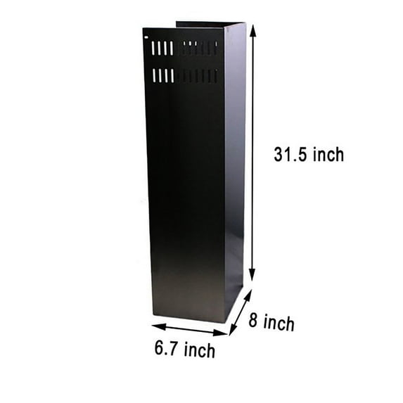 31.5 inch Stainless Steel Chimney Extension Black for Tieasy Wall Mount Range Hood 1775, 2475, 1075
