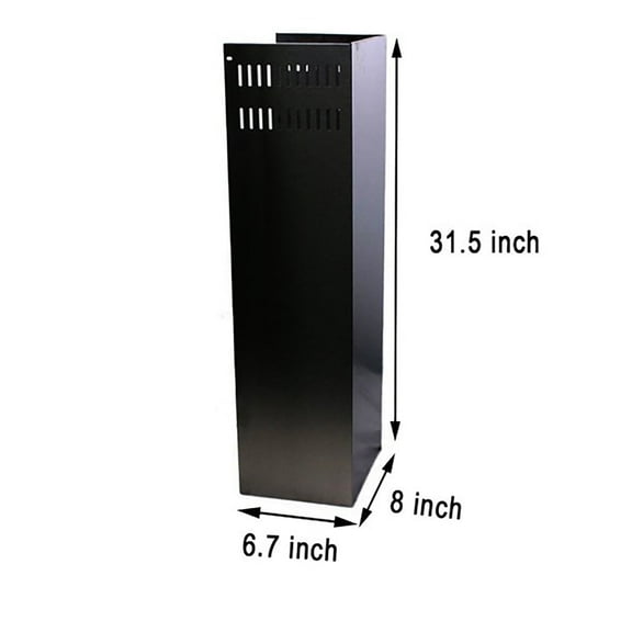31.5 inch Stainless Steel Chimney Extension Black for Tieasy Wall Mount Range Hood 1775, 2475, 1075