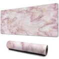 thumbnail image 1 of 31.5 x 11.8 Inch Cute Pink Desk Mat - Protective Laptop Pad with Rose Gold Marble Design, 1 of 7