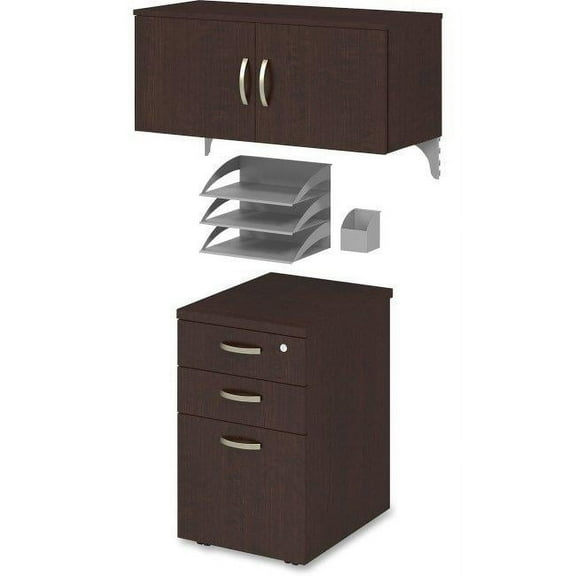 31.5 x 20.1 x 63 in. Furniture Office in an Hour Storage & Accessory Kit - Mocha Cherry
