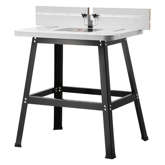 31.5 x 23.9 Inch Benchtop Router Table - Heavy Duty MDF Top Woodworking Station with Adjustable Aluminum Fence, Dust Collection Port & Featherboards - Compact Workshop Table for Precision Routing