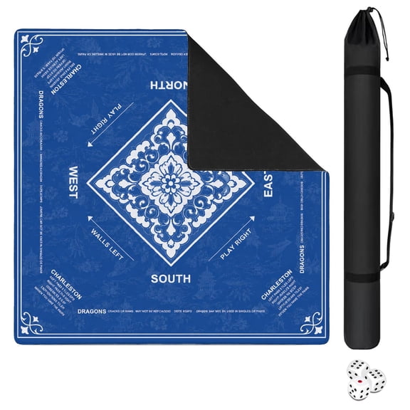 31.5 x 31.5 Inch Crease Free Waterproof Mah Jong Game Mat Roll Packed Soft Easy Clean Non Slip Noise Reduction Table Cover With Rules And Storage Carry Bag