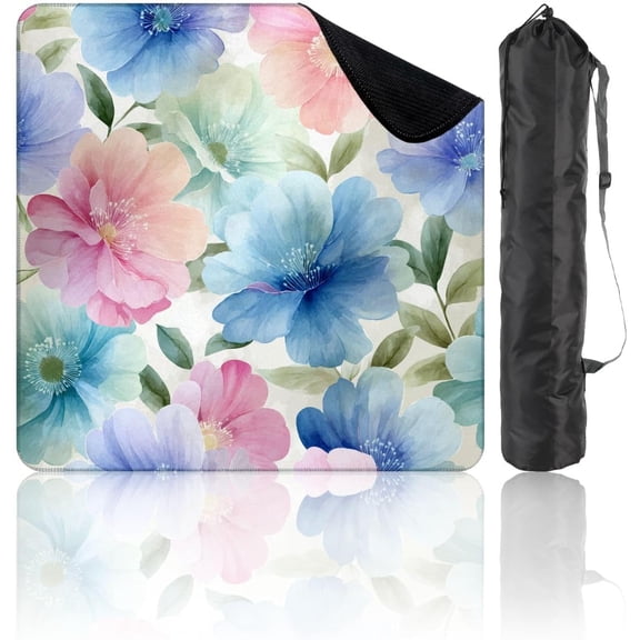 31.5" x 31.5" Mahjong Mat for Table Abstract Flower Blooming Design Floral Grunge