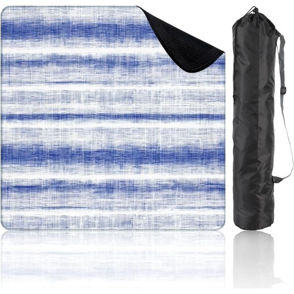 Mahjong Mat Denim Blue White Stripe Linen Texture Seamless Textile Effect