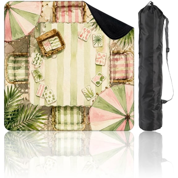 31.5 x 31.5 Mahjong Mat Summer Outdoor Tabletop Tropical Leaf Cards