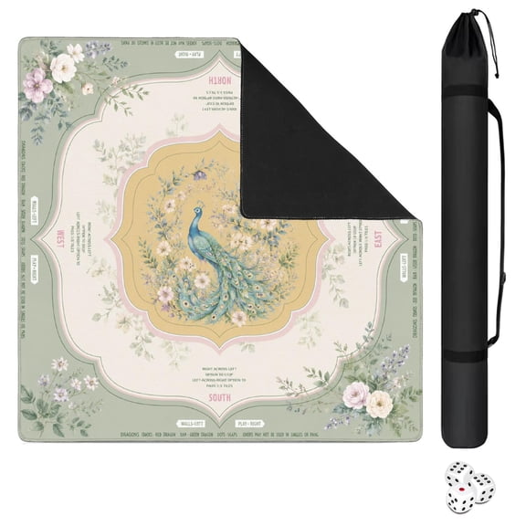 31.5" x 31.5" Tabletop Game Protector Mat, Non-Slip Noise Dampening Mahjong Pad, Ideal Gift for Mahjong Parties, Suitable for Poker, Dominoes, Board and Card Games