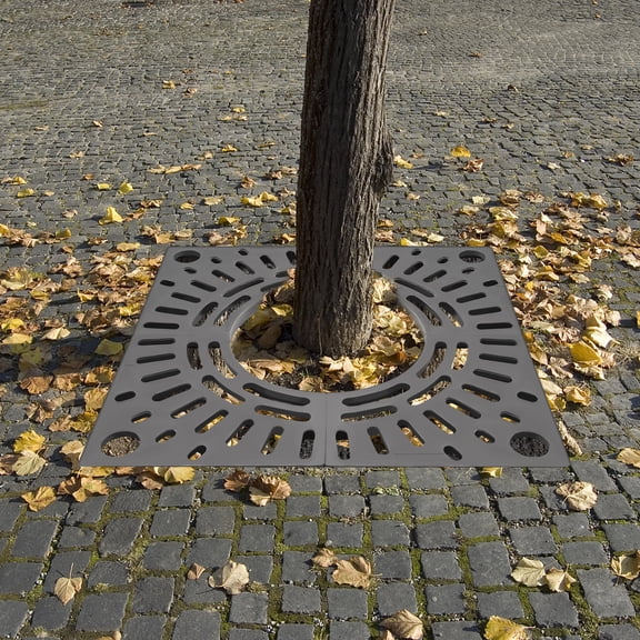 31.5 x 31.5 inch Tree Grate Square Tree Grates 15.74 inch Tree Opening Size Tree Pool Cover Composite Materials Corrosion Resistant Tree Grates (Grey)